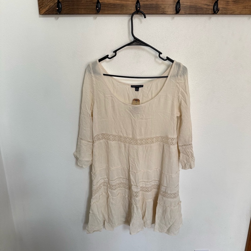 NWT American Eagle Outfitters Ivory Lace Tunic Dress